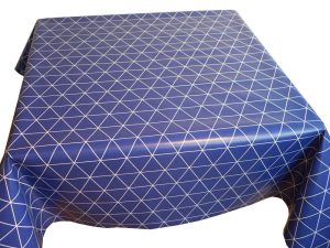 Voksduk Linje marineblå 140 cm bred metervare