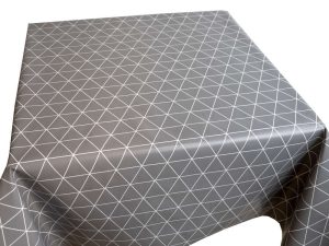 Voksduk Linje mørk grå 140 cm bred metervare