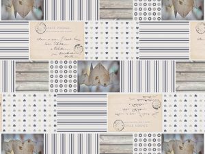 Voksduk mirella postkort hearts 140 cm bred metervare