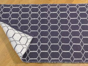 Liten rye geometri marineblå 60x90cm