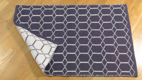 Liten rye geometri marineblå 60x90cm