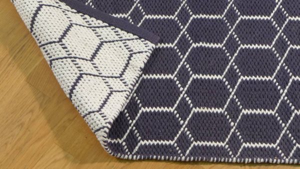 Liten rye geometri marineblå 60x90cm - Bilde 2