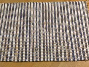 Liten rye jutebomull blå 60x90cm
